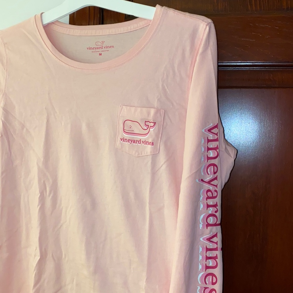 Pink colored long sleeve vineyard vines shirt